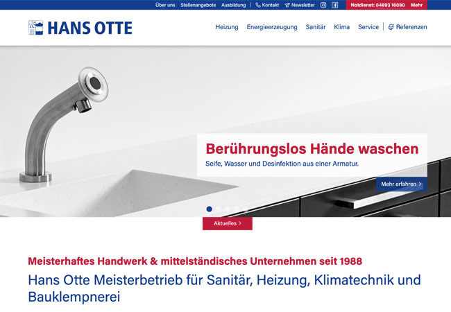 Website Hans Otte – Graugans Werbeagentur